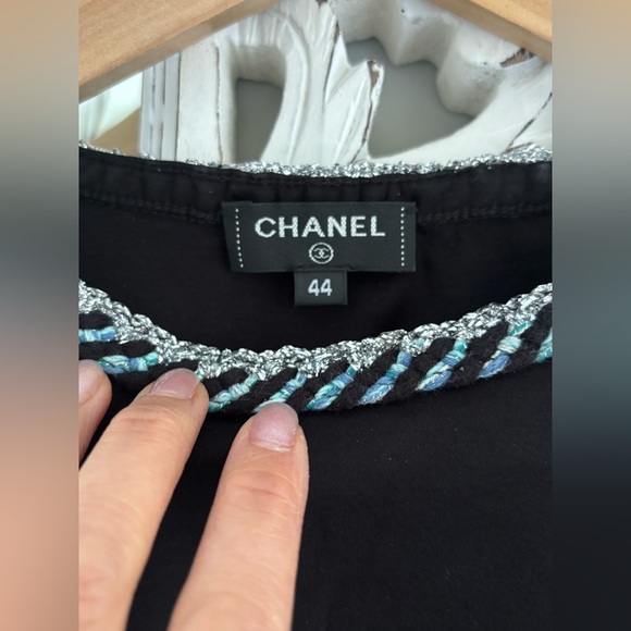 ✨NWOT Chanel T-shirt with Rolled-edge / Braided Short-sleeved Style 2018✨ - Picture 1 of 9